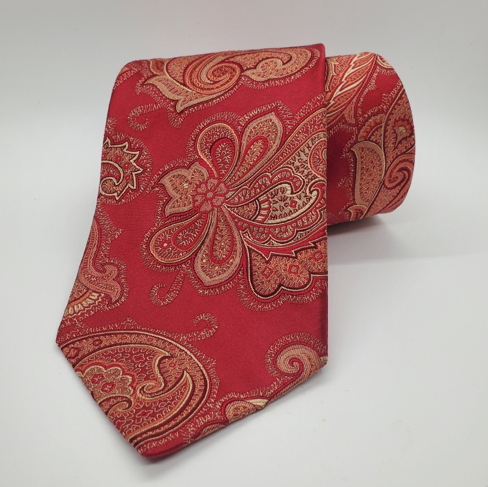 Robert Talbott Red Paisley Hand Made Tie